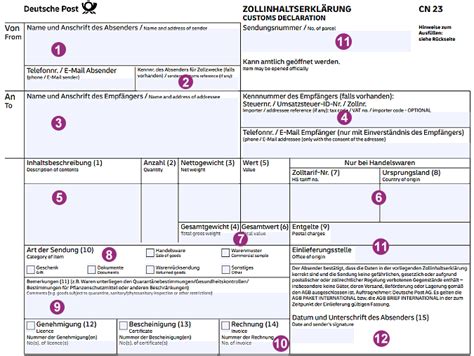 zollinhaltserklärung pdf.